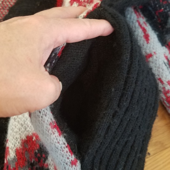 Vintage 80s Y2K Boho G. Londo Floral wool long open Sweater Coat - Picture 7 of 7